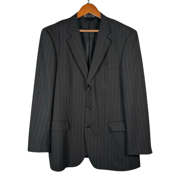 Emanuel Ungaro Other - EMANUAL Emanuel Ungaro 44R Pinstripe Suit Jacket Blazer Formal Black Tie Work